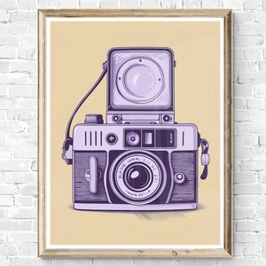 Vintage Camera Wall Art #3 | Retro Camera Wall Art | Printable Vintage Wall Art | Digital Fine Art | Film Camera | Instant Download