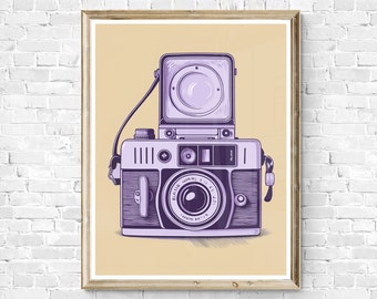 Vintage Camera Wall Art #3 | Retro Camera Wall Art | Printable Vintage Wall Art | Digital Fine Art | Film Camera | Instant Download