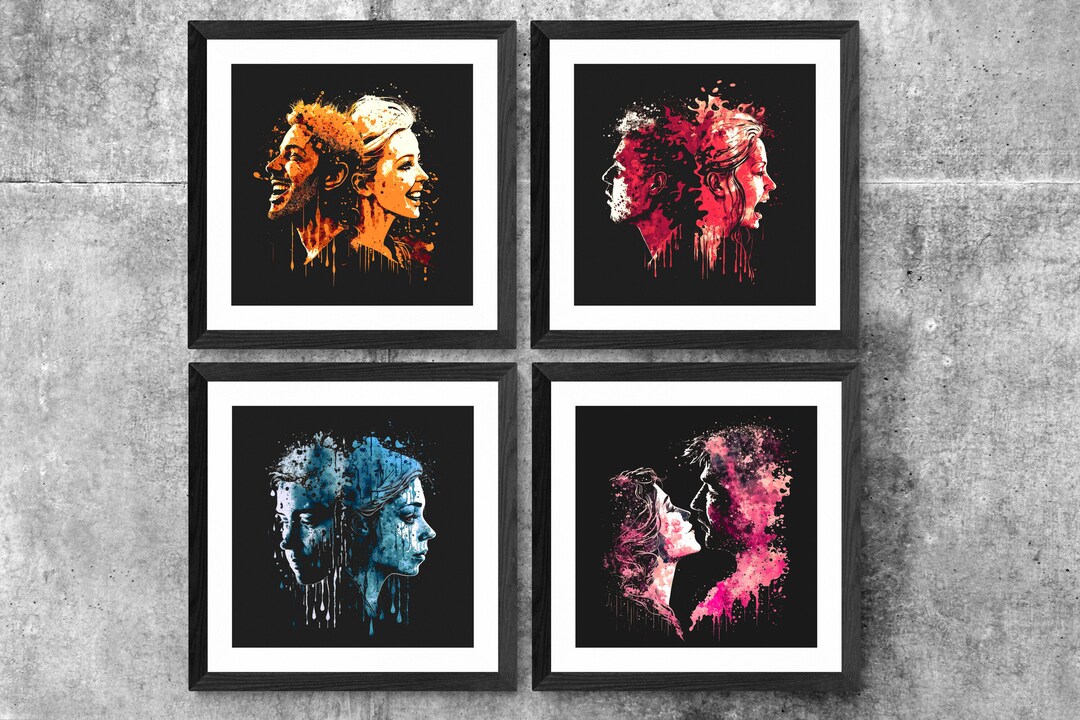 Printable Love Wall Art Bundle: Four Edges of Love | 4 Digital Art Pieces | Office or Home Art ...