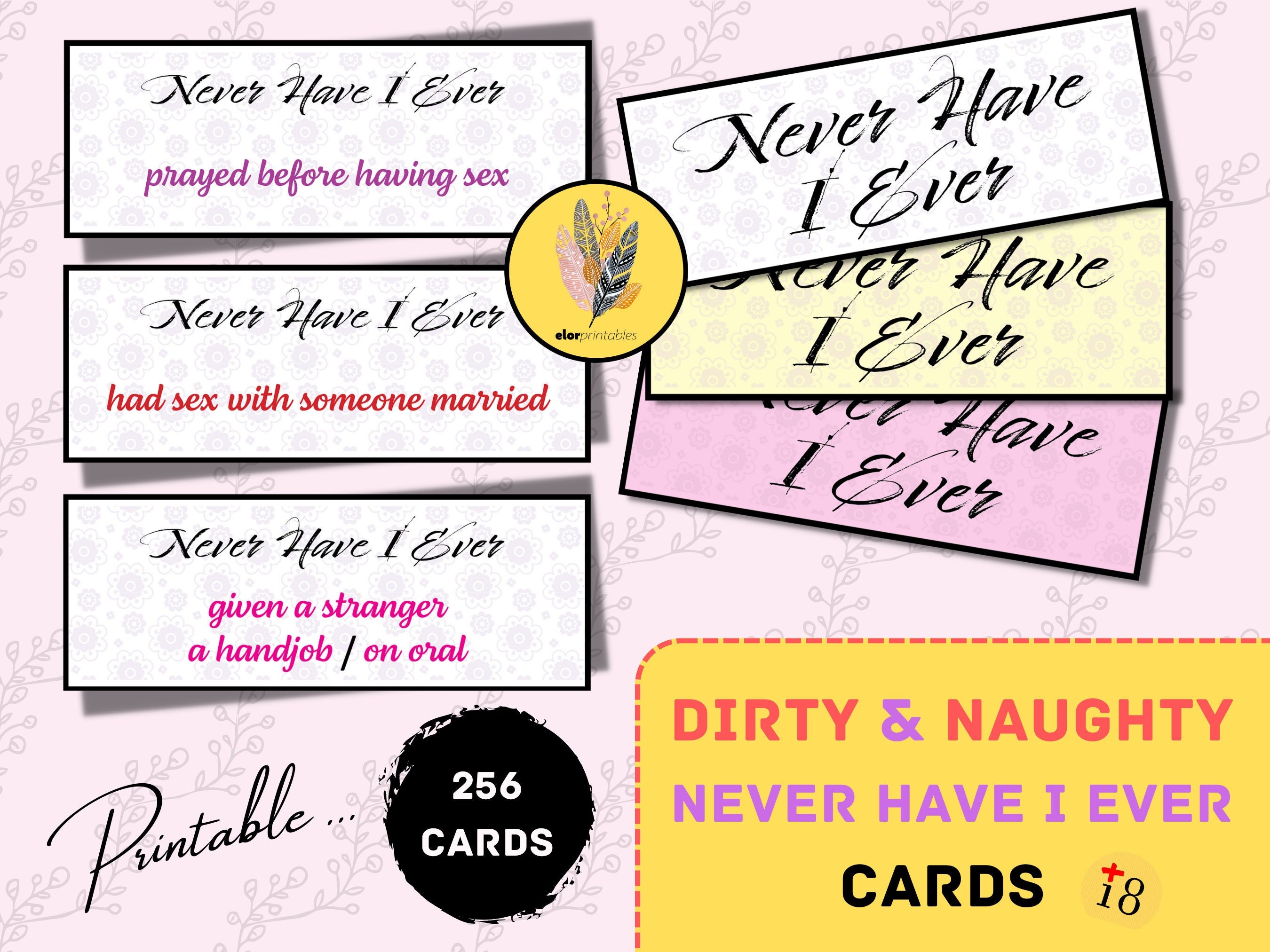 Dirty Never Have I Ever Cards for Couples or Naughty Friends