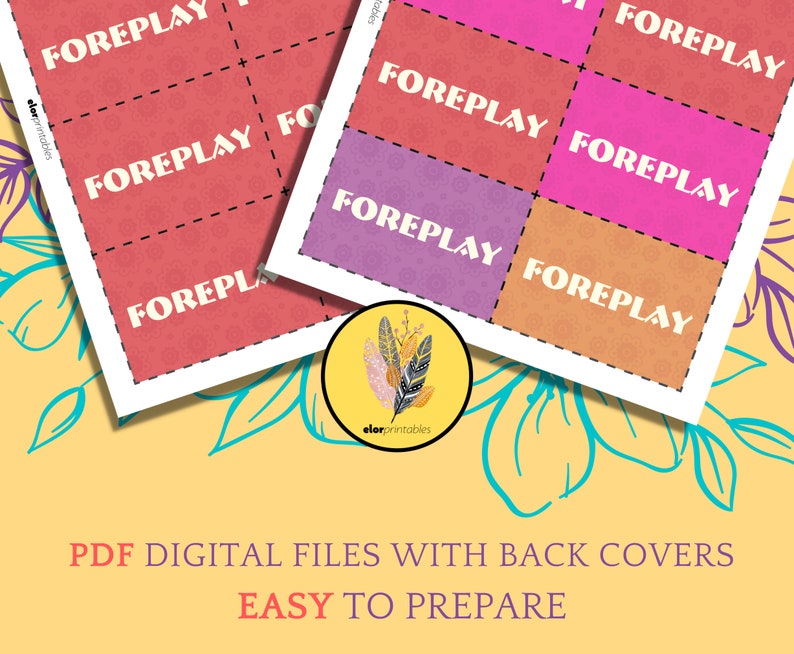Kinky Foreplay Cards | Printable 64 Foreplay Game Cards | Adult Sex ...