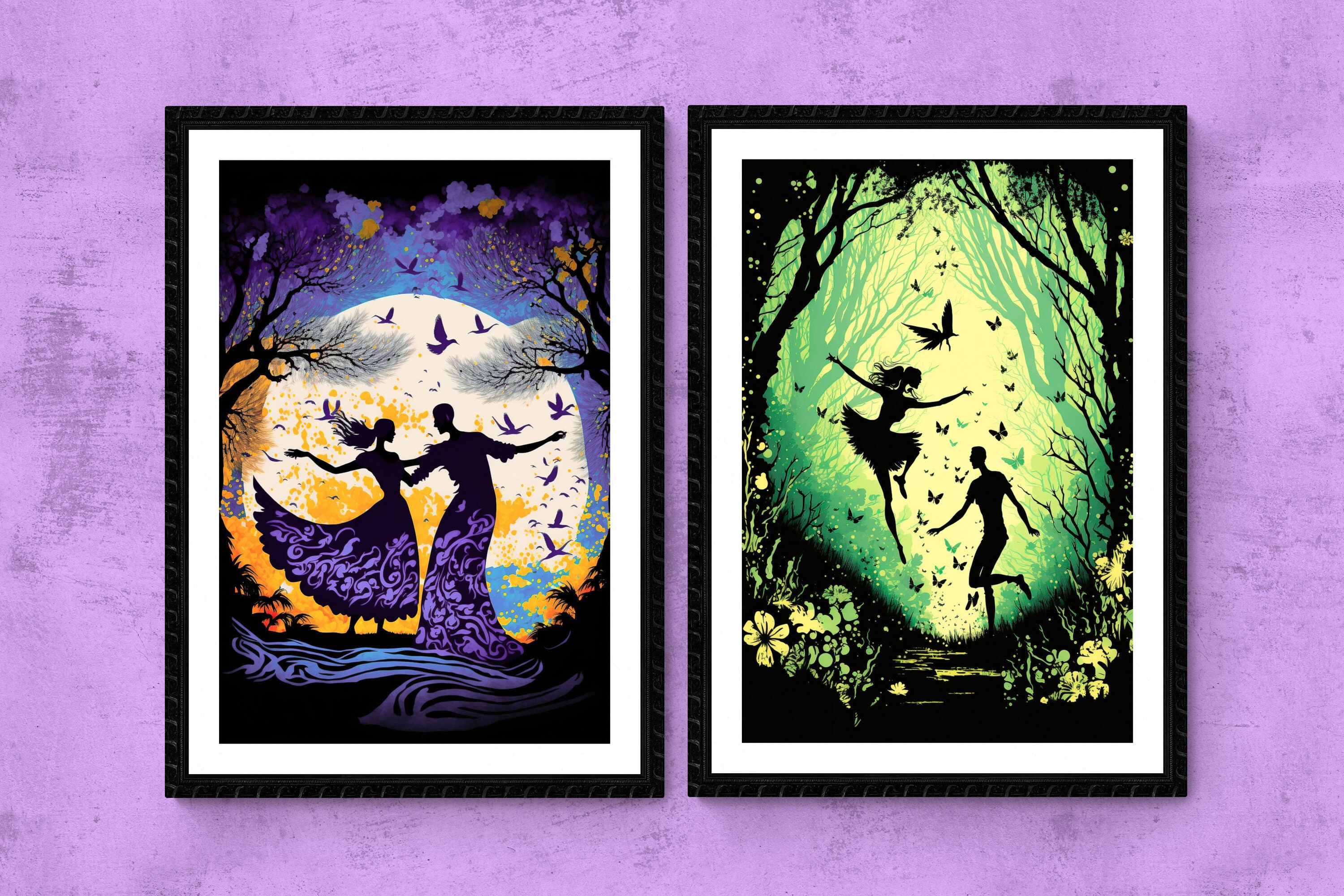 Love Wall Art Bundle: Love in the Heaven of Dance, Part 1 | 8 Digital Art Pieces | Home Art Decor | Wedding, Anniversary, Valentines Gift