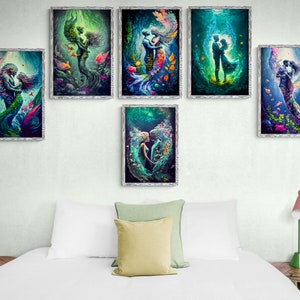 Love Wall Art Bundle: Love in the Heaven of Oceans, Part 1 | 6 Printable Art Pieces | Art Collection | Wedding, Anniversary, Valentines Gift