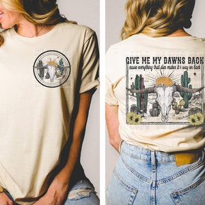 Dawns front and back design with matching tumbler tee shirt