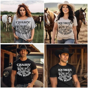 Dirt Roads Bundle | Chasin Dirt Roads | Souther Dirt Roads | Western | Tee Design | PNG | Screen Print | Sublimation | Digital Design