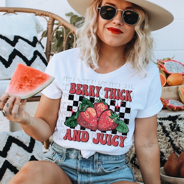 Berry Thick and Juicy Strawberry PNG Descargar, Diseño digital, Archivo de sublimación, archivo SVG para fabricantes de camisas, camisas divertidas más vendidas