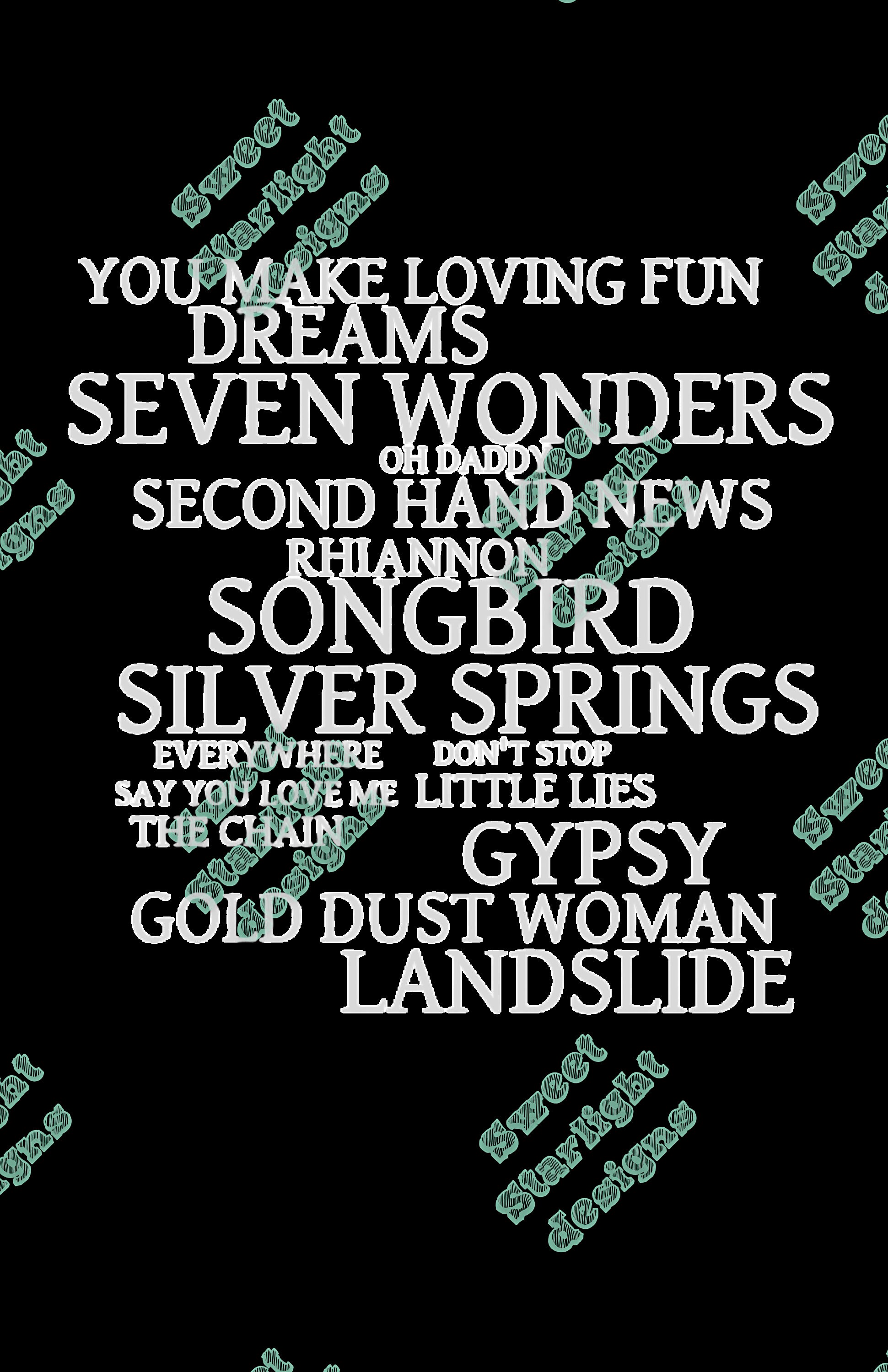 Gold Dust Woman Lyrics Print Music Print A5 A4 A3 -  Israel