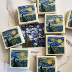 Starry Night Soap, Van Gogh, Handmade, Cold Process Soap, Design soap