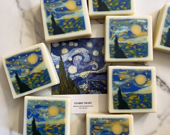 Starry Night Soap, Van Gogh, Handmade, Cold Process Soap, Design soap