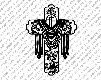 Arte de pared cruzada, archivo cortado con láser, decoración de pared, archivos Glowforge, archivos digitales, svg, pdf, ai, dxf, cdr y otros formatos (L0247)