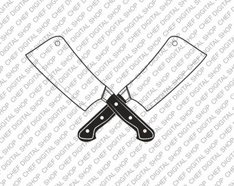 Cleaver Wall Art, Laser Cut File, Wall Decor, Glowforge Files, Digital Files, Svg, Pdf, Ai, Dxf, Cdr y otros formatos (L0314)