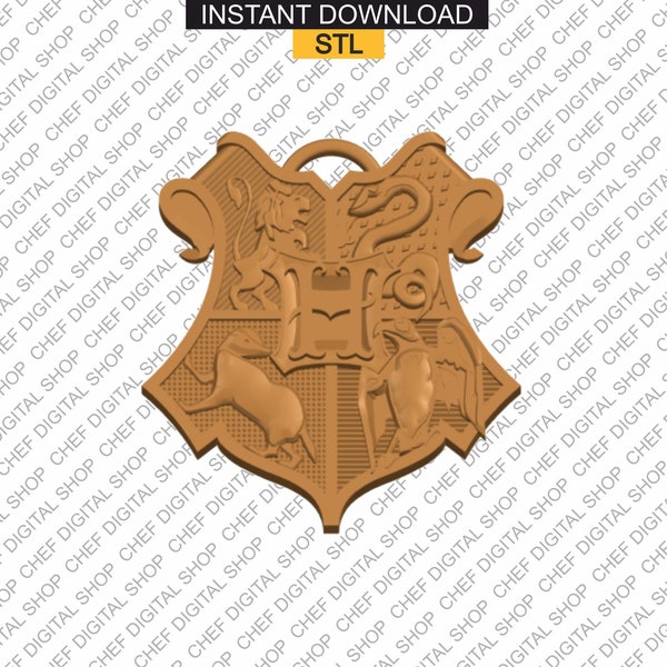 Hogwarts, 3D STL Model for Cnc Users, Wall Decor, Wood, Art, CNC Router Engraver, Artcam, Aspire, 3D printer Files, Carving (F0034)