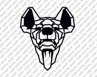 Arte de pared de hiena poligonal, archivo de corte láser, decoración de pared, archivos Glowforge, archivos digitales, Svg, Pdf, Ai, Dxf, Cdr y otros formatos (L0413)