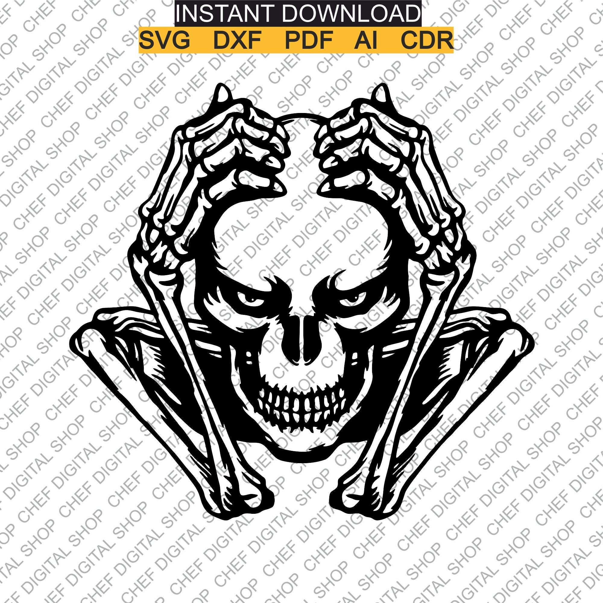 Skull Wall Art Laser Cut File Wall Decor Files Etsy