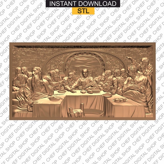 The Last Supper 3D Stl Model For Cnc Users Wall Decor Wood - Etsy