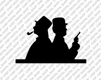Arte de pared de Sherlock Holmes, archivo de corte láser, decoración de pared, archivos Glowforge, archivos digitales, Svg, Pdf, Ai, Dxf, Cdr y otros formatos (L0411)