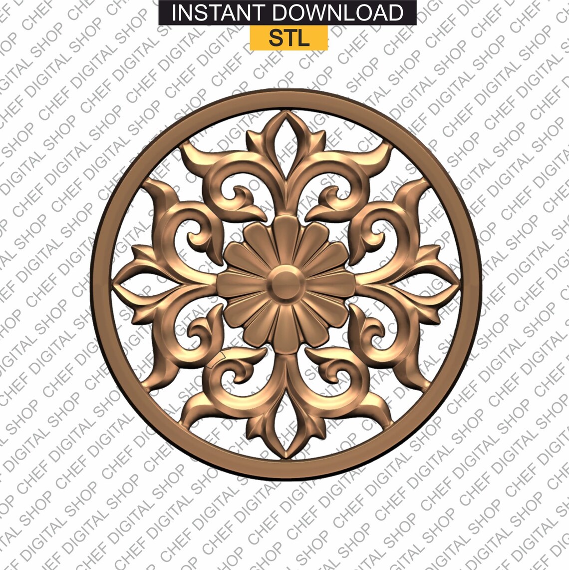 Pattern, 3D STL Model for Cnc Users, Wall Decor, Wood, Art, CNC Router ...