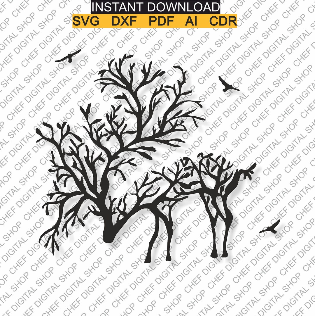 Deer Wall Art Laser Cut File Wall Decor Files Etsy