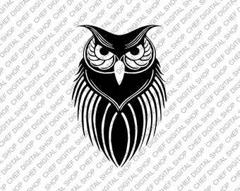 Arte de pared de búho, archivo de corte láser, decoración de pared, archivos Glowforge, archivos digitales, Svg, Pdf, Ai, Dxf, Cdr y otros formatos (L0355)