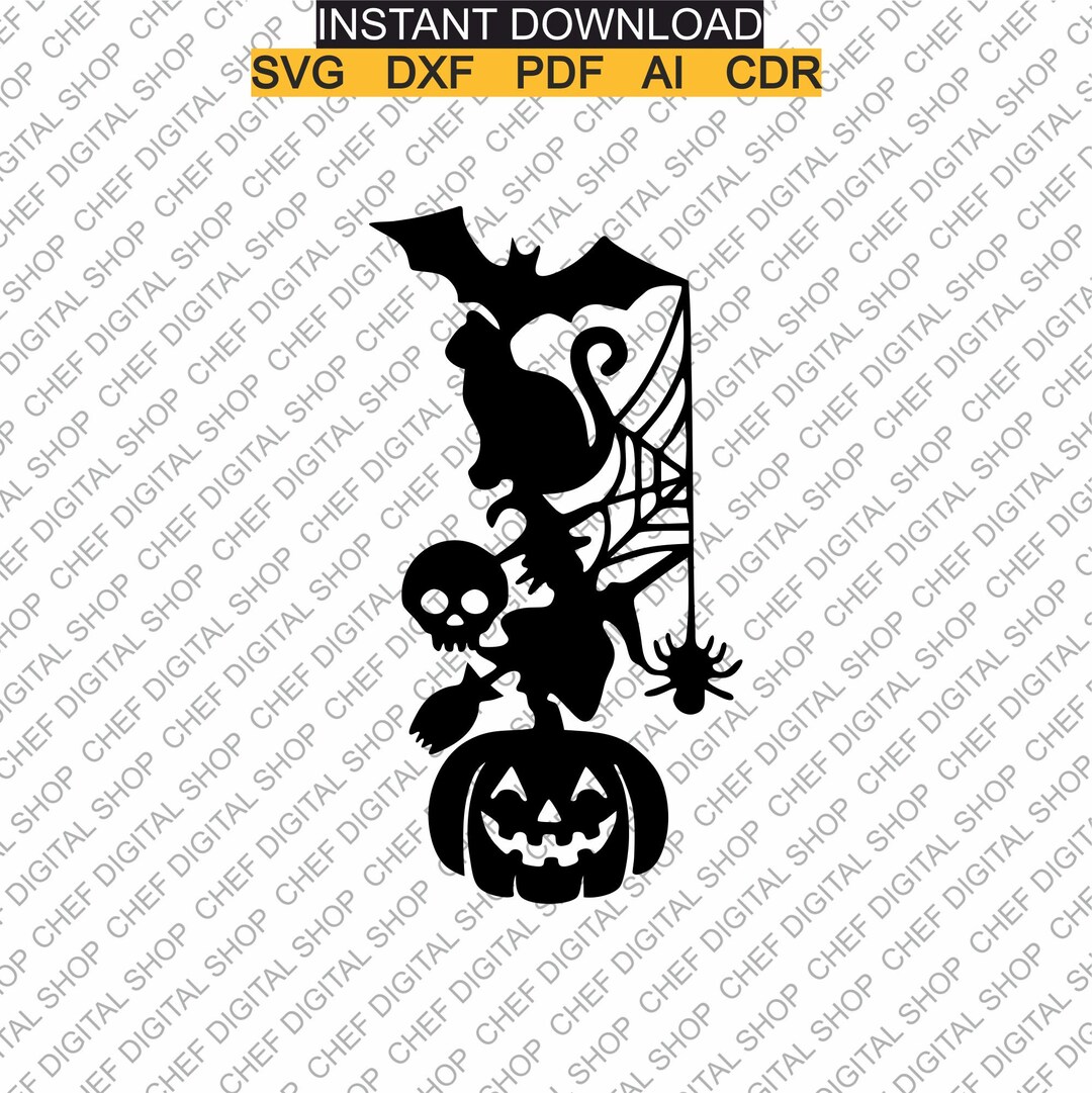 Halloween Wall Art Laser Cut File Wall Decor Etsy