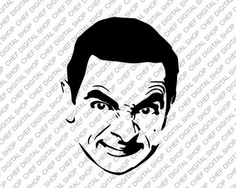 Mr. Bean Wall Art, archivo de corte láser, decoración de pared, archivos Glowforge, archivos digitales, Svg, Pdf, Ai, Dxf, Cdr y otros formatos (L0320)