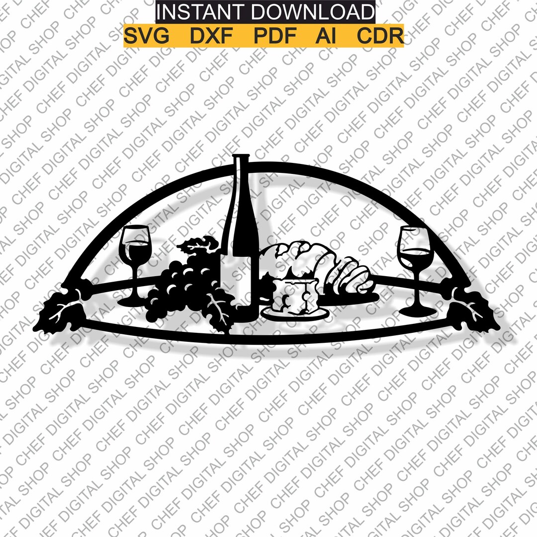 Wine Wall Art Laser Cut File Wall Decor Files Etsy