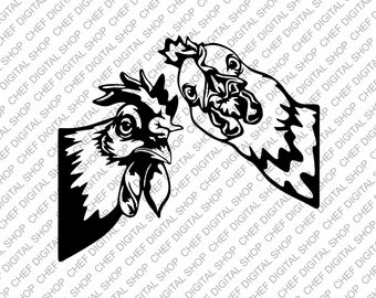 Arte de pared de gallos, archivo de corte láser, decoración de pared, archivos Glowforge, archivos digitales, Svg, Pdf, Ai, Dxf, Cdr y otros formatos (L0392)