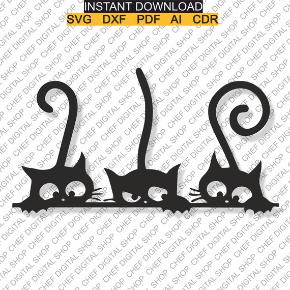 Cat Wall Art Laser Cut File Wall Decor Files Etsy