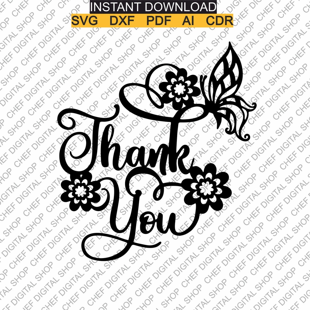 Thank You Wall Art Laser Cut File Wall Decor Etsy
