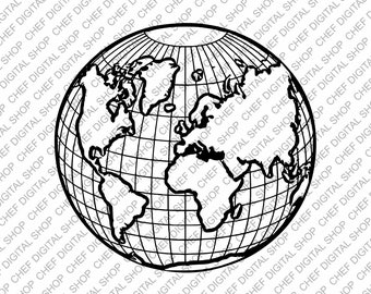 Arte de pared de mapas, archivo de corte láser, decoración de pared, archivos Glowforge, archivos digitales, Svg, Pdf, Ai, Dxf, Cdr y otros formatos (L0425)