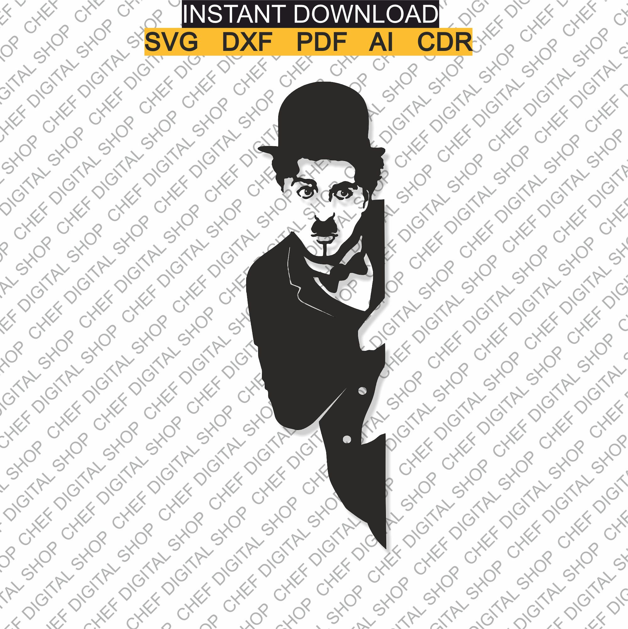 Charlie Chaplin Wall Art Laser Cut File Wall Decor Etsy Canada