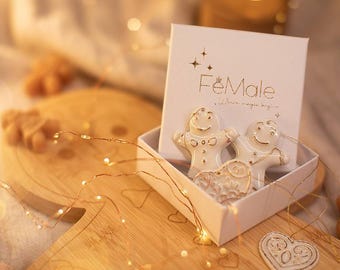 Handmade Porcelain Christmas Ornaments Set, 24k Gold Decor