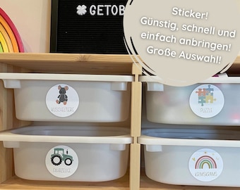 Etiquetas | Adhesivos para cajas de juguetes - almacenamiento | Decoración de sala de juegos | trorápido | montessori