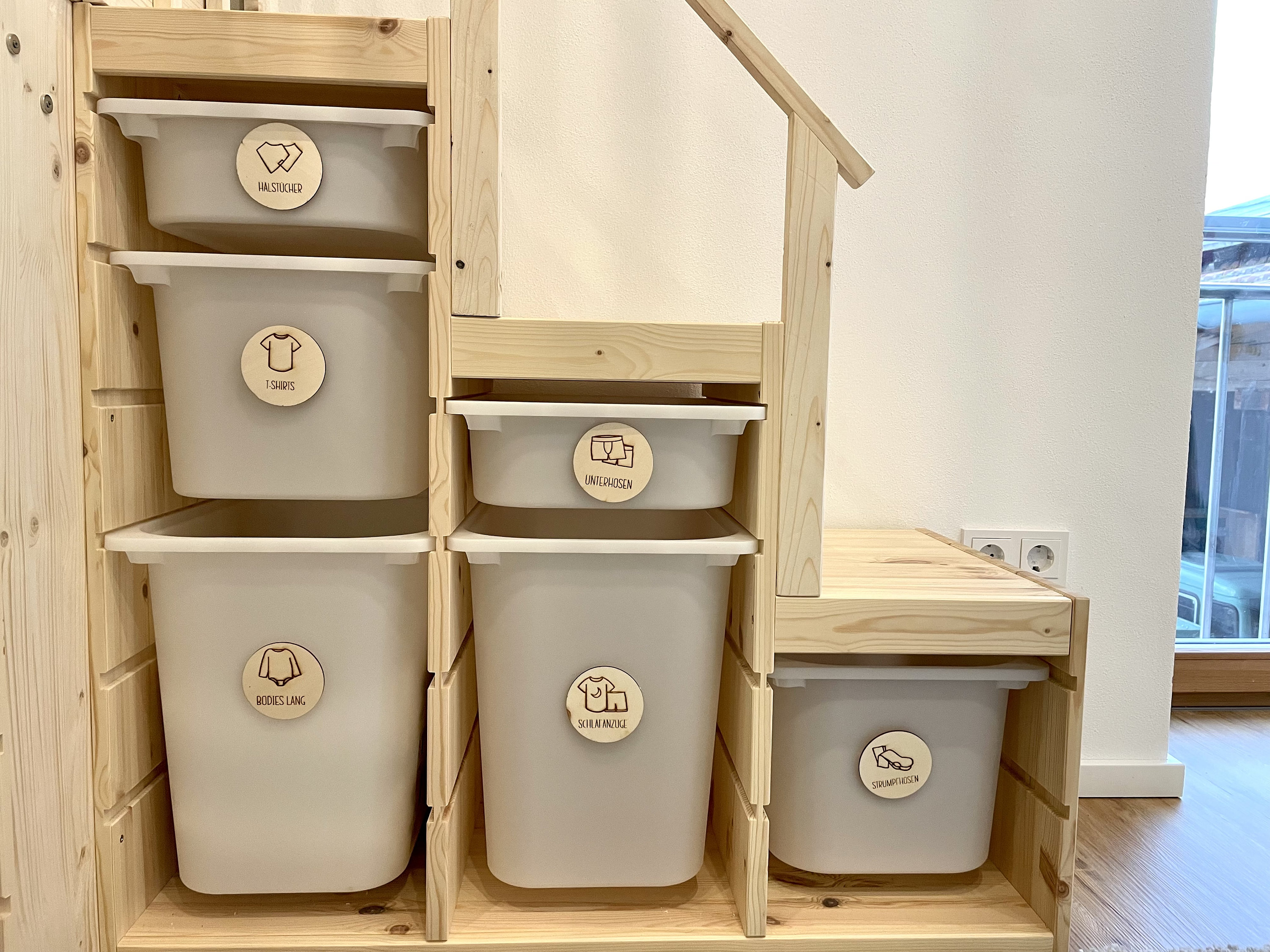 Wooden Discs for Ikea Trofast Shelf Clothing Storage | Wardrobe