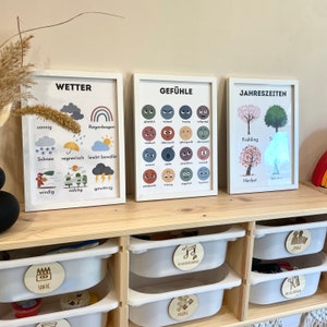 Learning numbers with children Montessori German learning poster | Nursery poster weekdays learning to write numbers | Gifts for the start of school