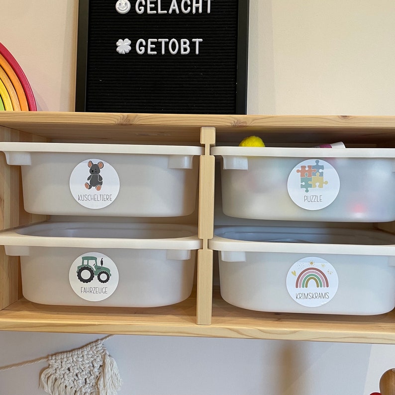 Etiketten Sticker Aufkleber für Spielzeugboxen Aufbewahrung SpielzimmerDeko Trofast Montessori Bild 3