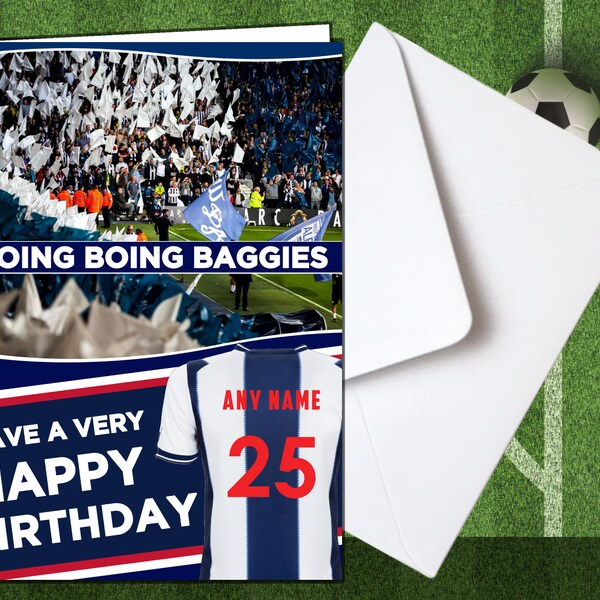 West Bromwich Albion Football Birthday Card - Etsy UK