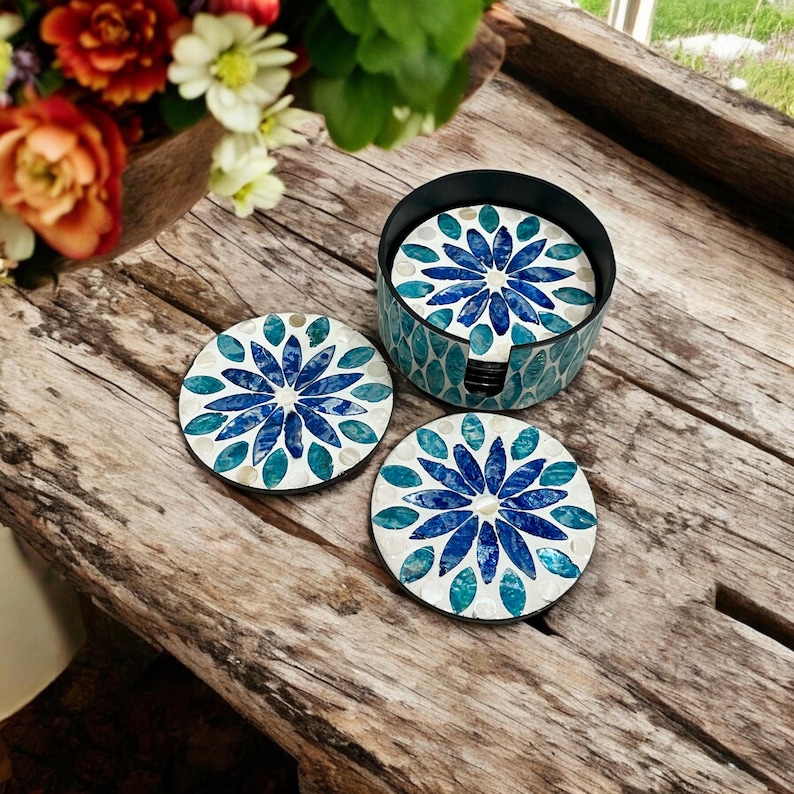 BBDecorHouse Capiz Shell Coasters