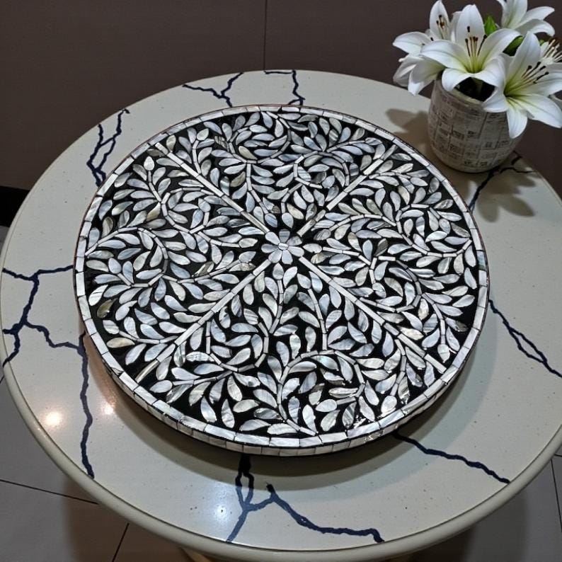 BBDecorHouse Mother of Pearl Lazy Susan - Thumbnail 4