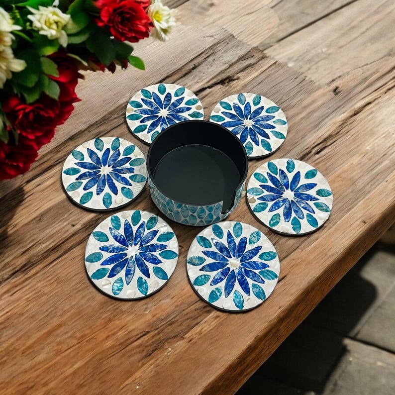 BBDecorHouse Capiz Shell Coasters - Thumbnail 3
