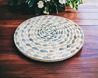 Mother of Pearl Lazy Susan: 16-20 inches (40-50cm) Spinning Charcuterie Board Fish Tornado Swirls