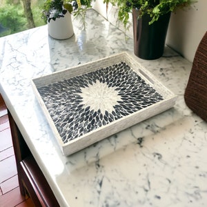 Breakfast tray, Mother of Pearl Serving Tray, Coffee table tray, Decorative tray, Tea tray, Cocktail tray,Bracelet Tray, Rectangle Wood Tray