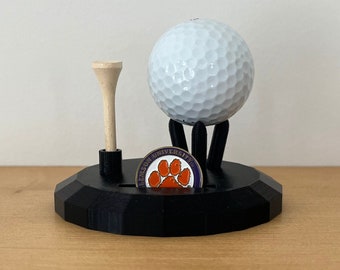 Présentoir Golf Memories Trio -- Présentez votre balle de golf , votre té de golf et votre marqueur de golf mémorables à partir d'un trou rond spécial en un