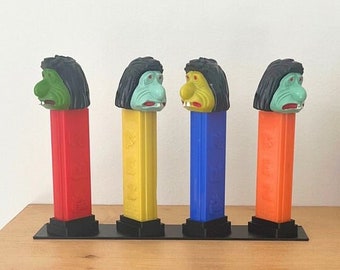 Slanted Pez Display For Four Vintage No Feet Pez Dispensers (PEZ NOT INCLUDED) Pez Display Case Pez Dispenser Display