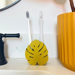 Porte-brosse à dents végétal, design minimaliste en feuille de Monstera
