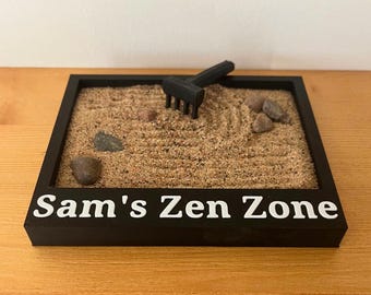 Mini bureau de jardin zen japonais personnalisable, cadeau jardin zen, décoration Feng Shui, décoration japonaise pour lui, kit de jardin zen à faire soi-même
