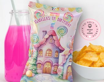Sweet and Sassy Seven Chip Bag Labels - Printable Birthday Party Favors - BBP001