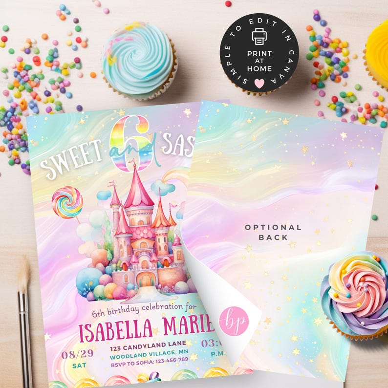 a birthday party with cupcakes and candy