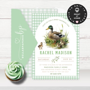 Duck Baby Shower Invitation | Duck Hunting Invitation | Digital Download | Mallard Duck Hunting Theme | Rustic Outdoor Baby Shower BS048