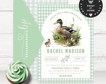 Duck Baby Shower Invitation | Duck Hunting Invitation | Digital Download | Mallard Duck Hunting Theme | Rustic Outdoor Baby Shower BS048